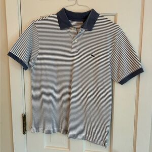 Vineyard Vines Navy and White Striped Polo Shirt